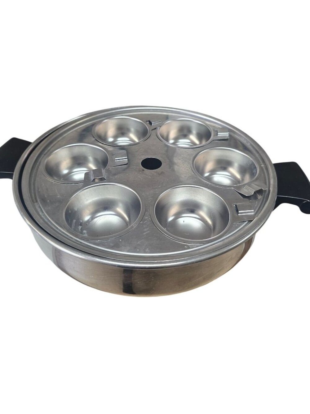 Amway Queen 6‑Cup Egg Poacher Tray with Egg Cups, Pan & Lid Stainless Steel Set